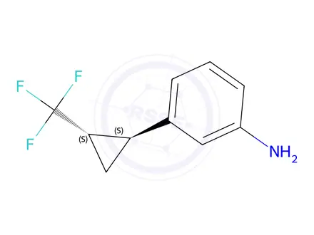Chemical structure of 3-((1R,2R)-2-(trifluoromethyl)cyclopropyl)aniline