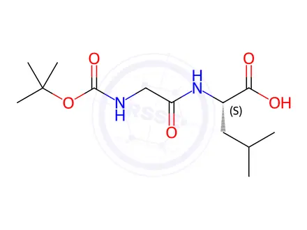 Chemical structure of (2S)-4-Methyl-2-[[2-[(2-methylpropan-2-yl)oxycarbonylamino]acetyl]amino]pentanoic acid