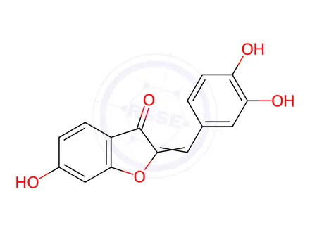 Chemical structure of 2-(3,4-Dihydroxybenzylidene)-6-hydroxybenzofuran-3(2H)-one
