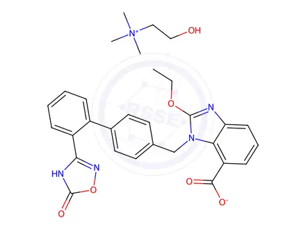 Chemical structure of azilsartan ethanaMiniuM salt 2:1