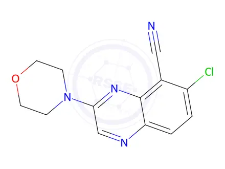 Chemical structure of 6-CHLORO-3-MORPHOLINOQUINOXALINE-5-CARBONITRILE