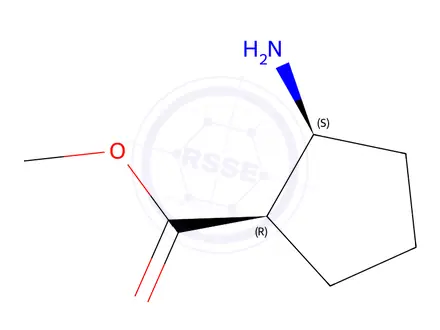 Chemical structure of Cyclopentanecarboxylic acid, 2-amino-, methyl ester, (1R-cis)-(9CI)