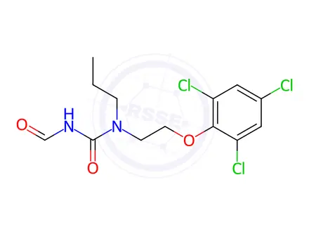 Chemical structure of N'-Formyl-N-propyl-N-[2-(2,4,6-trichlorophenoxy)ethyl]urea