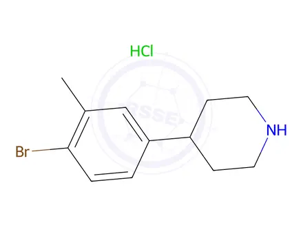 Chemical structure of 4-(4-bromo-3-methylphenyl)piperidine hydrochloride