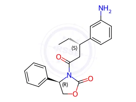 Chemical structure of [R-(R*,S*)]-3-[3-(3-Aminophenyl)-1-oxopentyl]-4-phenyl-2-oxazolidinone