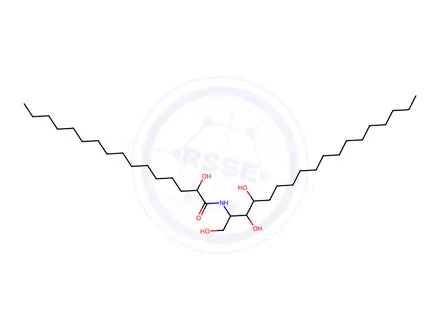 Chemical structure of 2-hydroxy-N-(1,3,4-trihydroxyoctadecan-2-yl)hexadecanamide