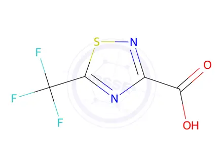 Chemical structure of 5-(trifluoromethyl)-1,2,4-thiadiazole-3-carboxylic acid