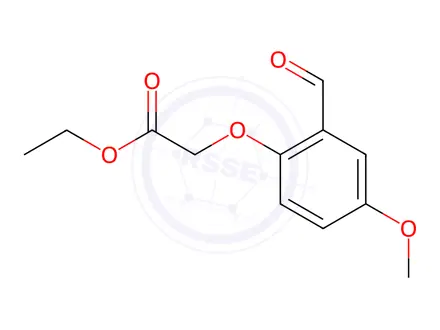 Chemical structure of ethyl 2-(2-formyl-4-methoxyphenoxy)acetate