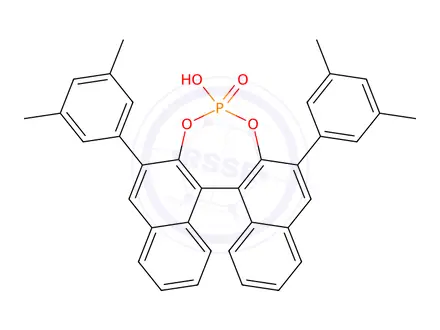 Chemical structure of (11bS)-2,6-Bis(3,5-dimethylphenyl)-4-hydroxydinaphtho[2,1-d:1’,2’-f][1,3,2]dioxaphosphepine 4-Oxide