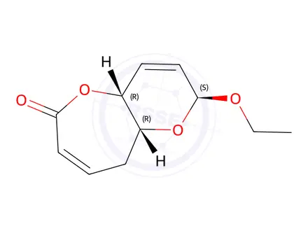 Chemical structure of 6H-Pyrano[3,2-b]oxepin-6-one,2-ethoxy-2,4a,9,9a-tetrahydro-,[2S-(2alpha,4aalpha,9aalpha)]-(9CI)