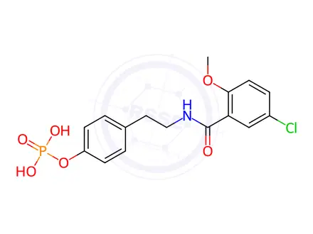 Chemical structure of p-[2-[(5-Chloro-2-methoxybenzoyl)amino]ethyl]benzenephosphonate