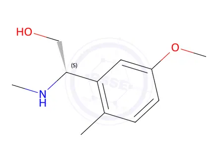 Chemical structure of (S)-2-(5-methoxy-2-methylphenyl)-2-(methylamino)ethan-1-ol