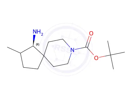 Chemical structure of Tert-butyl (1R)-1-amino-2-methyl-8-azaspiro[4.5]Decane-8-carboxylate