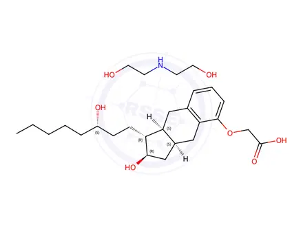 Chemical structure of Treprostinil Diolamine