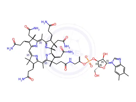 Chemical structure of Hydroxocobalamin Acetate (Vitamin B12 Analog)