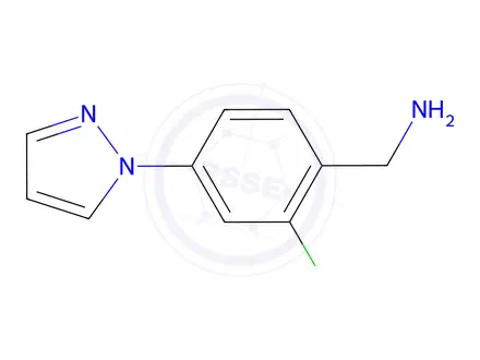 Chemical structure of (2-Chloro-4-(1H-pyrazol-1-yl)phenyl)methanamine