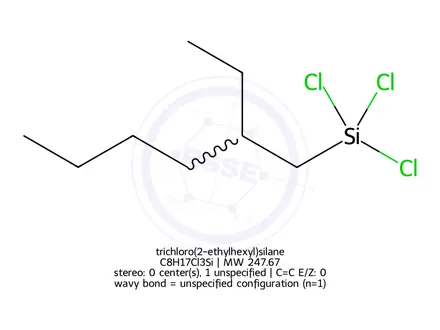 Chemical structure of trichloro(2-ethylhexyl)silane