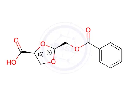 Chemical structure of (2S,4S)-2-[(Benzoyloxy)methyl]-1,3-dioxolane-4-carboxylic Acid