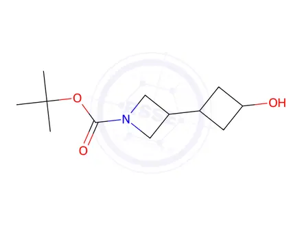 Chemical structure of Tert-butyl 3-(3-hydroxycyclobutyl)azetidine-1-carboxylate