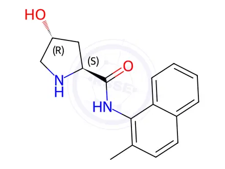 Chemical structure of (2S,4R)-4-Hydroxy-N-(2-methylnaphthalen-1-yl)pyrrolidine-2-carboxamide