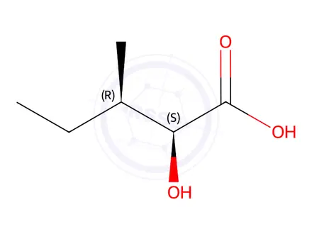 Chemical structure of (2S,3R)-2-hydroxy-3-methylpentanoic acid