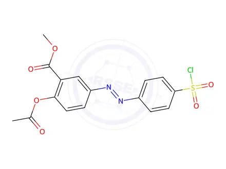 Chemical structure of 5-[[p-(Chlorosulfonyl)phenyl]azo]salicylic Acid Methyl Ester Acetate