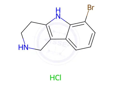 Chemical structure of 6-Bromo-2,3,4,5-tetrahydro-1H-pyrido[4,3-b]indole Hydrochloride