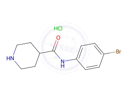 Chemical structure of n-(4-Bromophenyl)piperidine-4-carboxamide hydrochloride