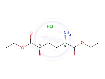 Chemical structure of (2S,5R)-rel-2-Amino-5-hydroxy-hexanedioic acid diethyl ester hydrochloride