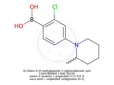 Chemical structure of (2-Chloro-4-(2-methylpiperidin-1-yl)phenyl)boronic acid