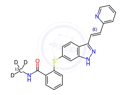 Chemical structure of Axitinib-13C-d3 (1261432-00-1)