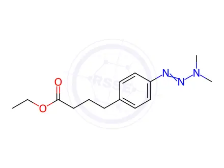 Chemical structure of ethyl 4-(4-dimethylaminodiazenylphenyl)butanoate