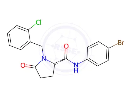 Chemical structure of N-(4-bromophenyl)-1-(2-chlorobenzyl)-5-oxopyrrolidine-2-carboxamide