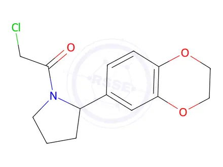 Chemical structure of 2-Chloro-1-[2-(2,3-dihydro-1,4-benzodioxin-6-yl)pyrrolidin-1-yl]ethan-1-one