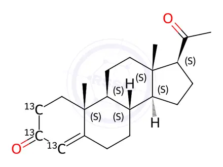 Chemical structure of Progesterone-2,3,4-13C3
