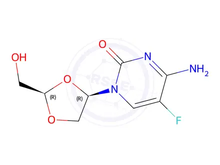 Chemical structure of Emtricitabine dioxopentycline