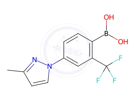 Chemical structure of (4-(3-Methyl-1H-pyrazol-1-yl)-2-(trifluoromethyl)phenyl)boronic acid