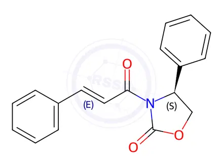 Chemical structure of 2-Oxazolidinone, 3-(1-oxo-3-phenyl-2-propen-1-yl)-4-phenyl-, (4S)-