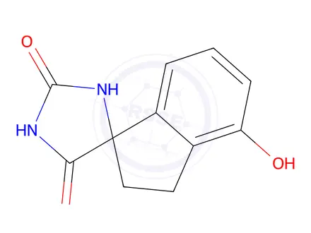 Chemical structure of 4'-Hydroxy-2',3'-dihydrospiro[imidazolidine-4,1'-indene]-2,5-dione