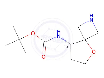 Chemical structure of Tert-butyl (S)-(5-oxa-2-azaspiro[3.4]Octan-8-yl)carbamate