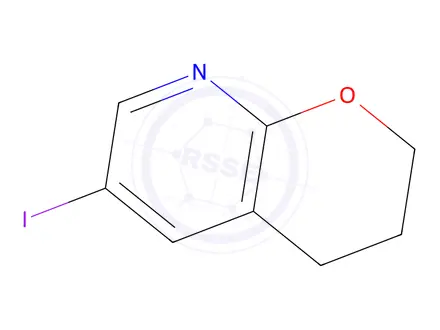 Chemical structure of 6-Iodo-3,4-dihydro-2H-pyrano[2,3-b]pyridine
