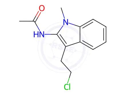 Chemical structure of N-(3-(2-Chloroethyl)-1-methyl-1H-indol-2-yl)acetamide