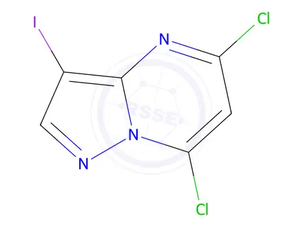 Chemical structure of 5,7-Dichloro-3-iodopyrazolo[1,5-a]pyrimidine