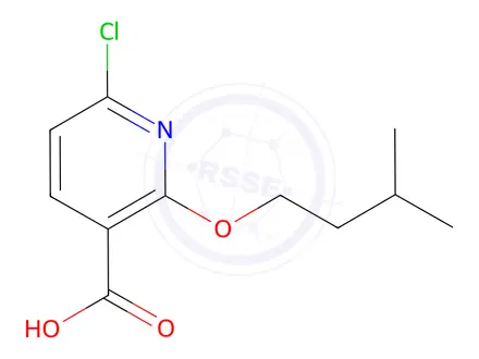 Chemical structure of 6-Chloro-2-(isopentyloxy)nicotinic acid