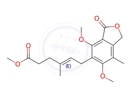 Chemical structure of 6-O-Methyl Mycophenolic Acid Methyl Ester