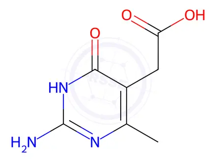 Chemical structure of (2-Amino-4-methyl-6-oxo-1,6-dihydro-pyrimidin-5-yl)-acetic acid
