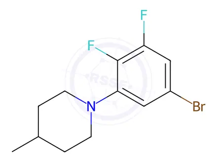 Chemical structure of 1-(5-Bromo-2,3-difluorophenyl)-4-methylpiperidine