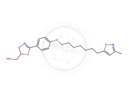 Chemical structure of (2-(4-((7-(3-Methylisoxazol-5-yl)heptyl)oxy)phenyl)-4,5-dihydrooxazol-5-yl)methanol