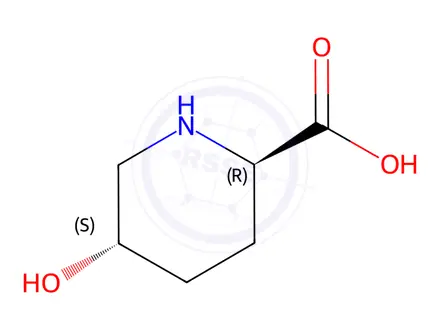 Chemical structure of (2R,5S)-5-Hydroxypiperidine-2-carboxylic Acid