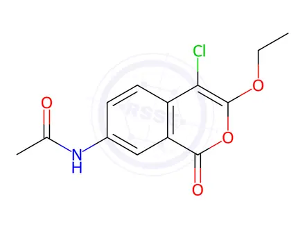Chemical structure of N-(4-Chloro-3-ethoxy-1-oxo-1H-isochromen-7-yl)acetamide